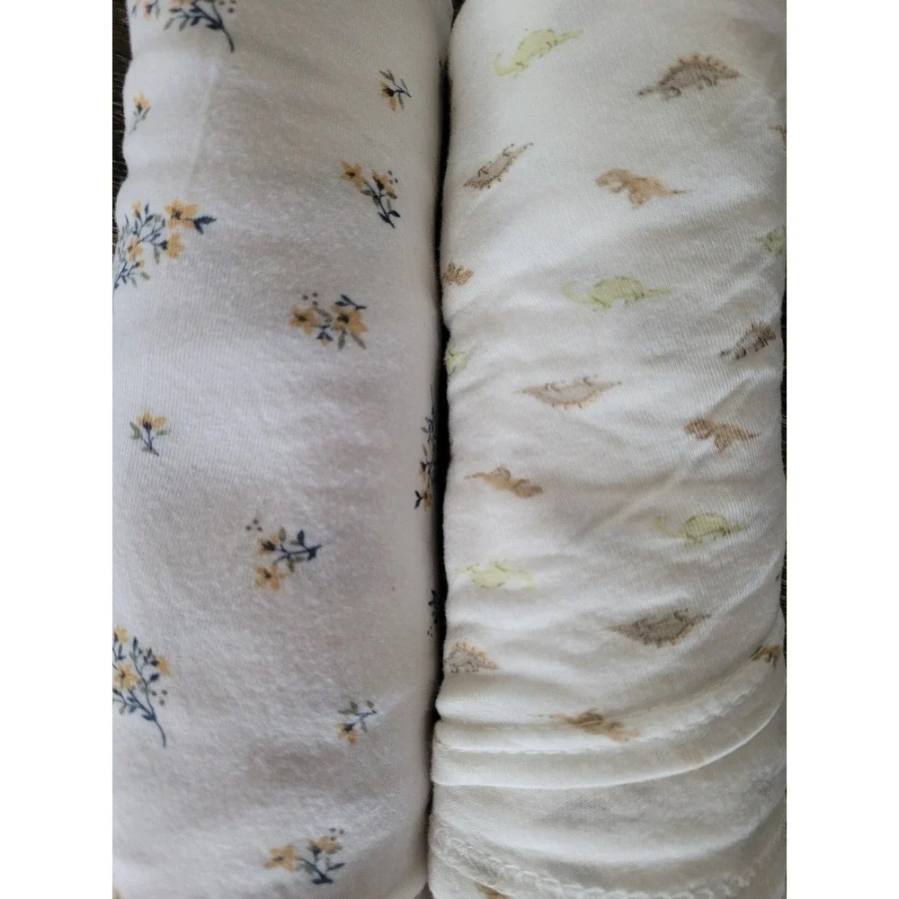 Milkberry Bamboo Rayon Swaddle Blanket Set Floral Dinosaur 36x40 x2 #7